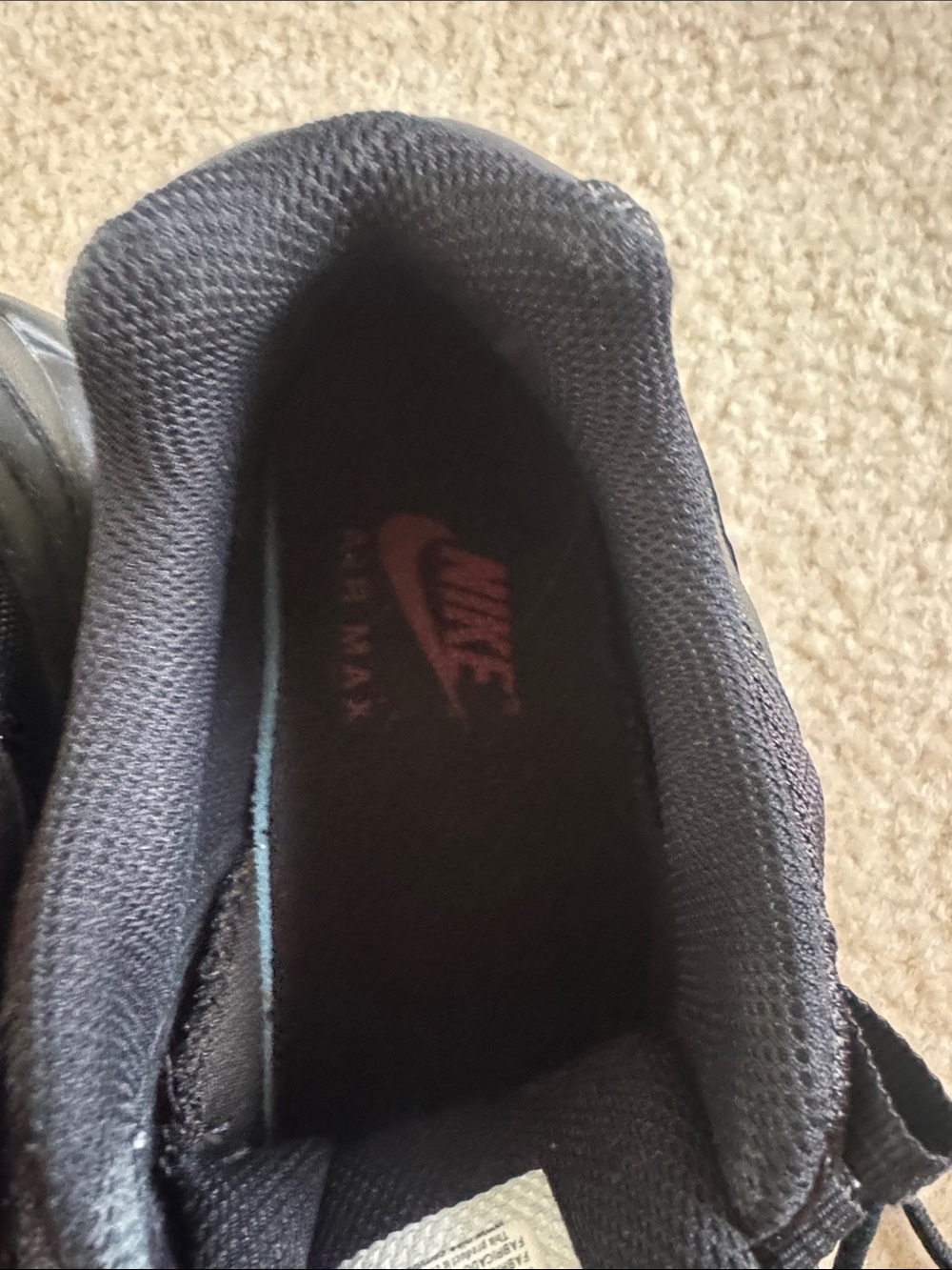 Nike Men’s Black Sneakers with Orange and Red Logo Accents - Picture 7 of 10